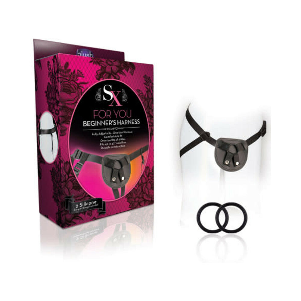 SX For You Adjustable Faux Leather Beginner''s Harness Black