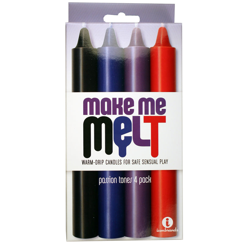 The 9''s, Make Me Melt Sensual Warm-Drip Candles, 4 Pack, Passion Tones