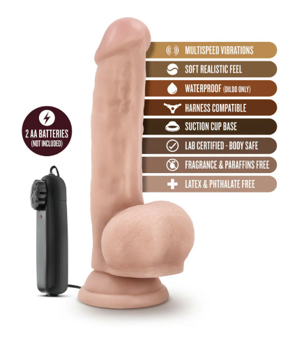 Dr. Skin Dr. Jay Realistic 8.75 in. Vibrating Dildo with Balls Beige