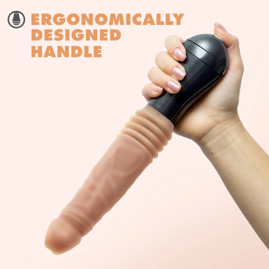 Dr. Skin Silicone Dr. Knight Thrusting Gyrating Vibrating Dildo Beige