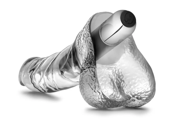 Naturally Yours Vibrating Ding Dong with Balls 6.5 in. Clear